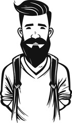 Retro Music Lover Man Vector Concept