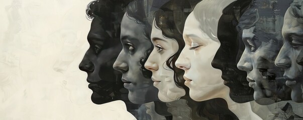 Extra-wide people Illustration of overlapping head profiles