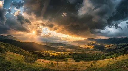 Foto auf Acrylglas Sunlit Valley Storm © XtravaganT