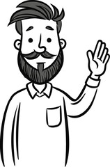 Vintage Gentleman Man Vector Illustration