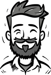 Fashionable Hipster Man Vector Design