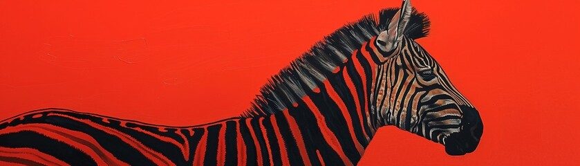Black and red zebra side view
