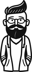 Outdoor Adventure Camping Travel Exploration Hiking Trekking Backpacking Man Vector Drawing