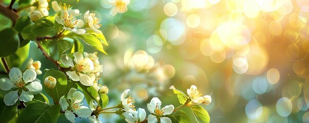 Spring Background with Natural Plant Elements and Copy-space.