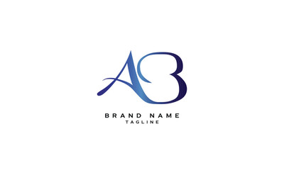 AB, BA, Abstract initial monogram letter alphabet logo design