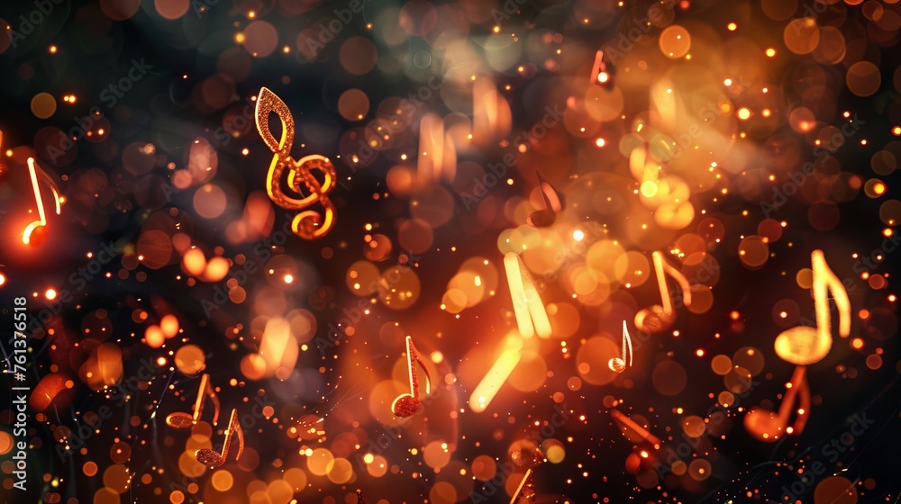 Canvas Prints a blurry image of a note with a lot of sparkles around it