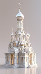 Orthodox temple. 3d rendering. - obrazy, fototapety, plakaty