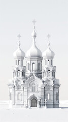 Orthodox temple. 3d rendering.