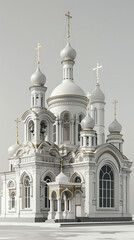 Fototapeta na wymiar Orthodox temple. 3d rendering.