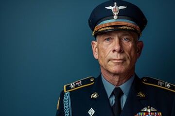 Senior military officer in full parade uniform showcasing regalia and honors