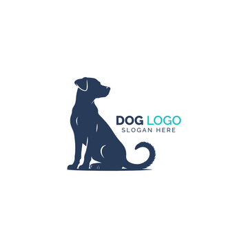 Silhouetted dog logo with elegant posture