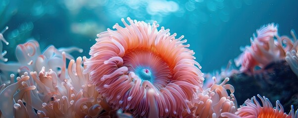 Fototapeta na wymiar Anemone in deep sea water