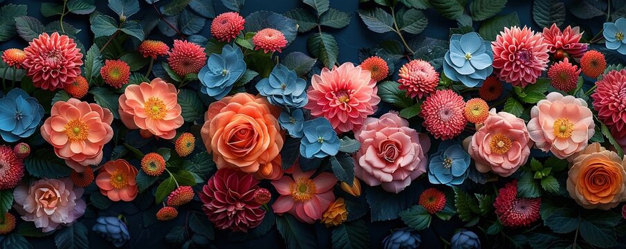 Close up of blooms in botanical photo collage.