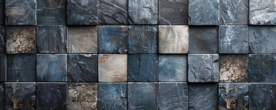 Interior Abstract Background with copy-space. Premium Grey Wall Mosaic Tile Wallpaper.