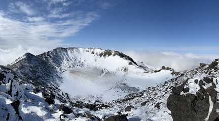 Hallasan Baeknokdam snow covered mountains