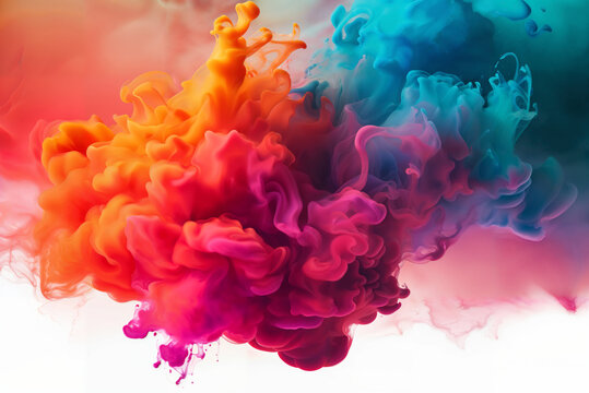 Dynamic burst of colorful abstract artistic design with mind-blowing explosion of bursting paint and ink