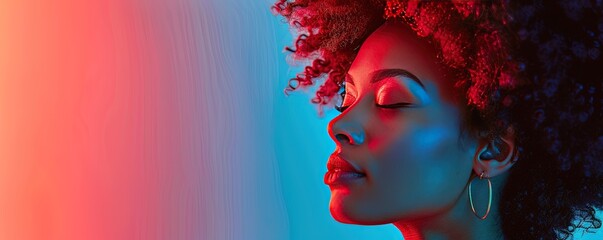 Portrait of beautiful young woman isolated with afro - obrazy, fototapety, plakaty