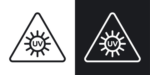 Ultraviolet Light Exposure Warning. UV Radiation Caution Sign. Avoid Direct UV Contact