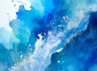 Blue ink splash on white background