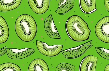 Fototapeta premium seamless pattern with kiwi