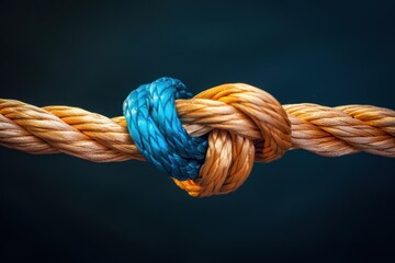 two ropes of different colors tied into a knot