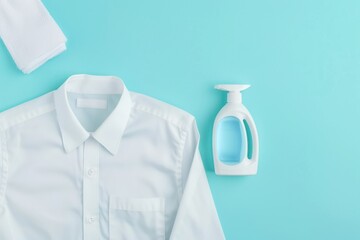 Washed white shirt. Laundry detergent advertising mock up - obrazy, fototapety, plakaty