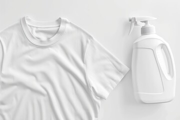 Washed white shirt. Laundry detergent advertising mock up - obrazy, fototapety, plakaty