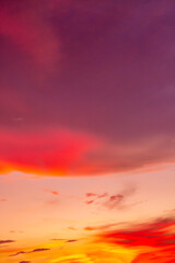 Abstract and pattern of cloud sky Calming coral, Orange, Trend color of the year background, Pattern of colorful cloud and sky sunset or sunrise: Dramatic sunset in twilight