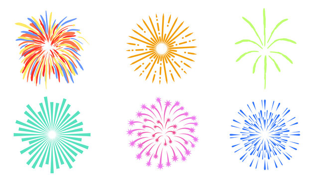 set of icons of Fireworks PNG image with transparent background