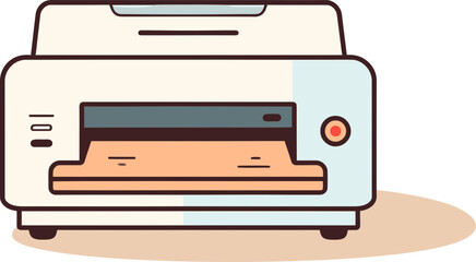 Printer Innovation: Vector Illustration of Cutting-Edge Printing Technology