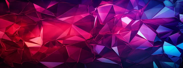 Deurstickers Vivid Polygonal Background in Ruby and Sapphire Hues © HeroImg