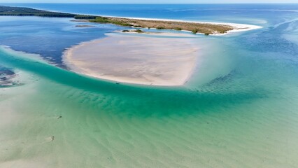 A drone view of Caladesi Island in Dunedin, Florida