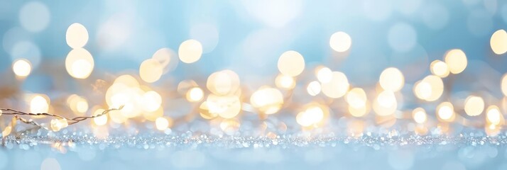 Ethereal bokeh background featuring delicate blend of sky blue, pale yellow, and ivory white hues - obrazy, fototapety, plakaty