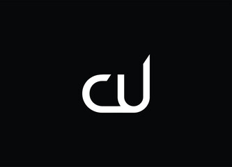 CU Monogram Letter  Logo Design vector template