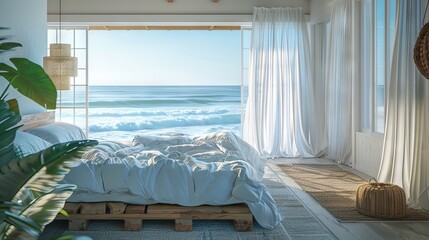Beachfront Bedroom with Ocean View