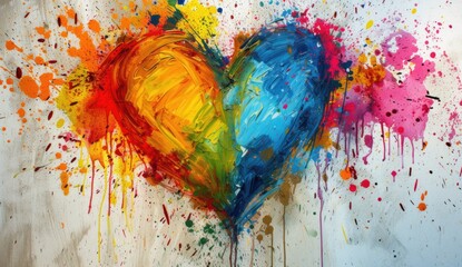 Heartfelt Art - Paint Splatters and Heart Shape