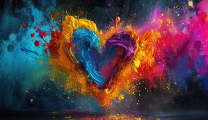 Heart of Art - Colorful Paint Splatter