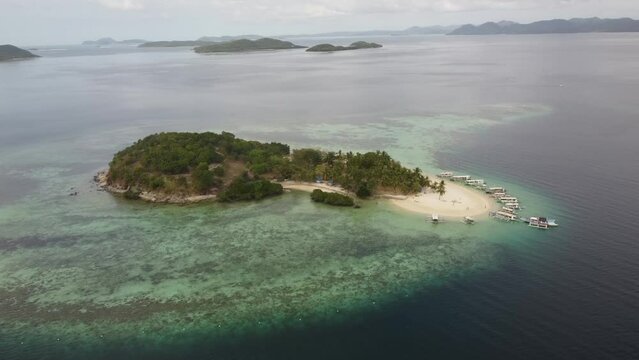 Aerial video over Pass Island, Busuanga, Coron Philippines