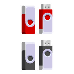 USB pen drives, flash drives. Vector illustration