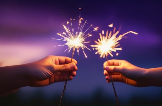 hand with fireworks