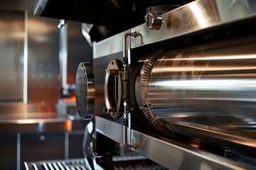 Fototapeta na wymiar Detailed View of Industrial Coffee Roasting Machine's Exhaust System