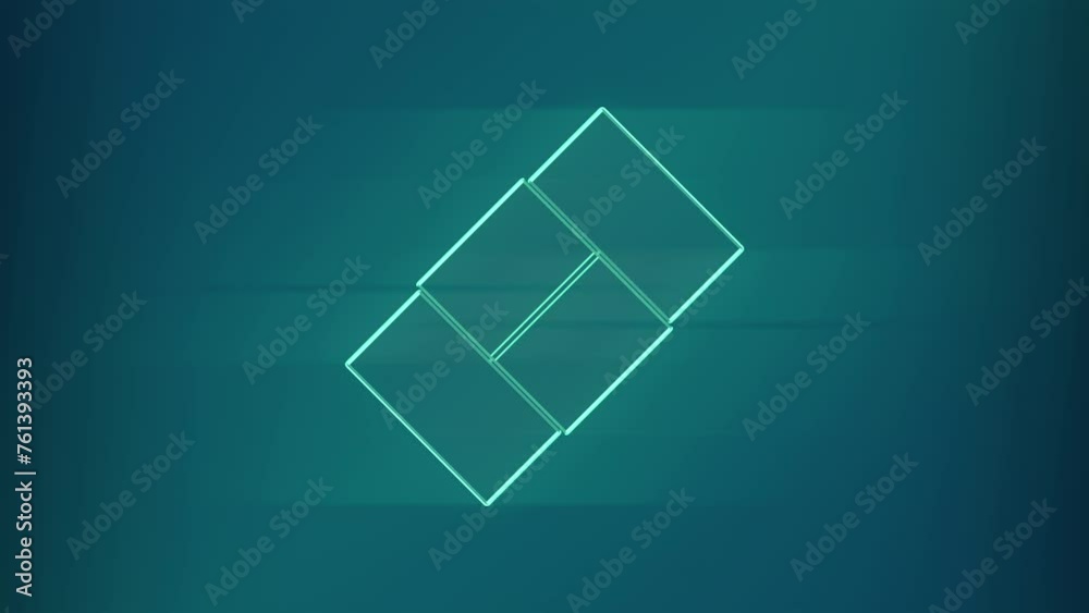 Aufkleber Digital loop animation of a transformation of geometric shapes. 3d rendering 4K