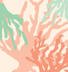 Colourful coral reef design vector image shapes and background.