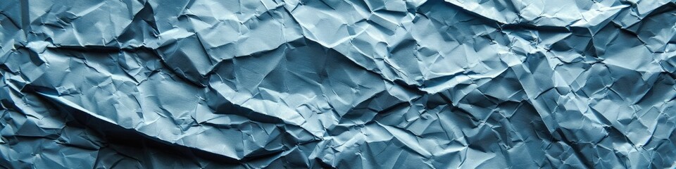 Experience the intricate details of a single-colored crumpled paper texture background in soothing blue hues, perfect for minimalist compositions.