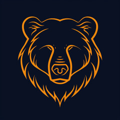 Simple line graphic logo of North American bear, simple minimal, cute--no realistic photo details сreated with Generative Ai