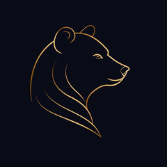Fototapeta premium Simple line graphic logo of North American bear, simple minimal, cute--no realistic photo details сreated with Generative Ai