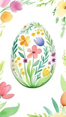 easter eggs with flowers