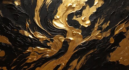 High resolution. Luxury abstract fluid art painting in alcohol ink technique, mixture of black, gray and gold paints. Imitation of marble stone cut, glowing golden veins. Tender and. 3D Illustration - obrazy, fototapety, plakaty