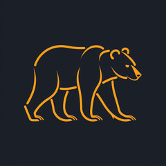 Obraz premium Simple line graphic logo of North American bear, simple minimal, cute--no realistic photo details сreated with Generative Ai