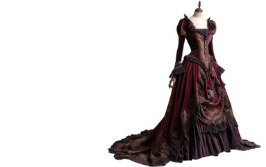Victorian Polonaise Dress: Classic Women's Fashion - Generative AI - obrazy, fototapety, plakaty